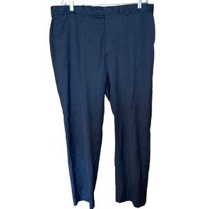 Perry Ellis Portfolio Mens Dress Pants 40x30 Dark Gray Slim-Fit Flat-Front